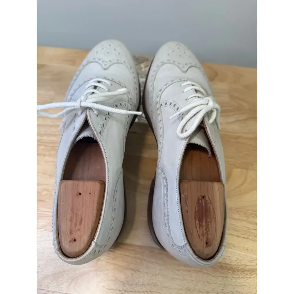 Stuart's Choice Made in England White Leather Brogue Dress Shoes Size 8.5. JL